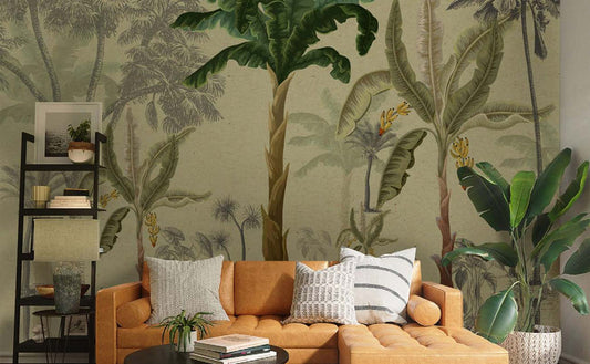 Serene Banana Grove Wallpaper Mural