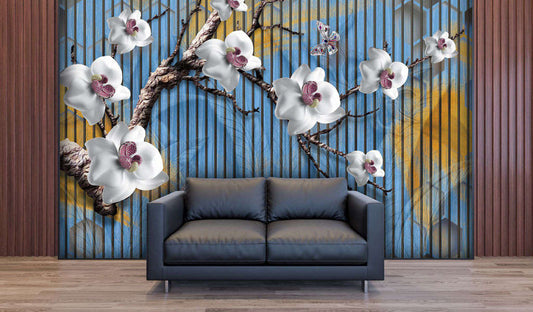 Serene Blue Magnolia Bloom Wallpaper