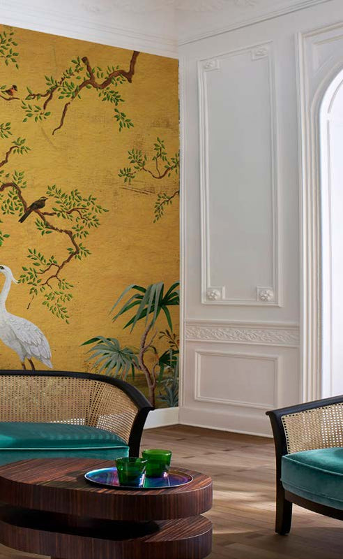 Serene Cranes & Branches Wallpaper Mural