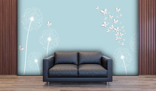 Serene Dandelions & Butterflies Wallpaper