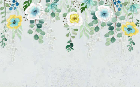 Serene Floral Garland Wallpaper