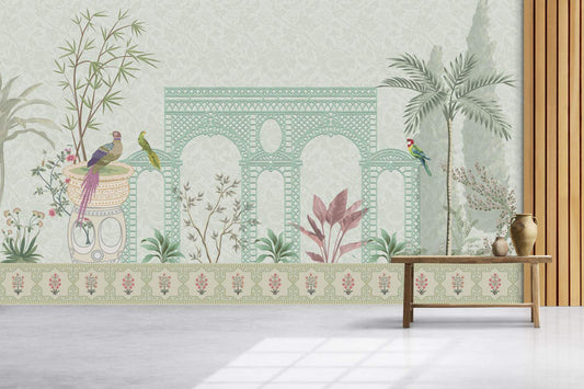 Serene Garden Archway Wallpaper