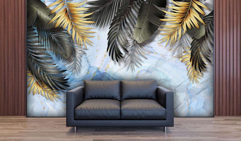 Serene Gold & Silver Palm Paradise