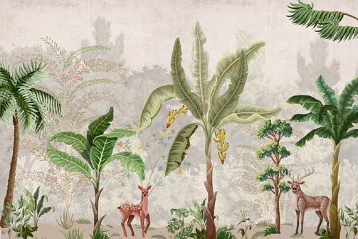 Serene Jungle Paradise with Deer