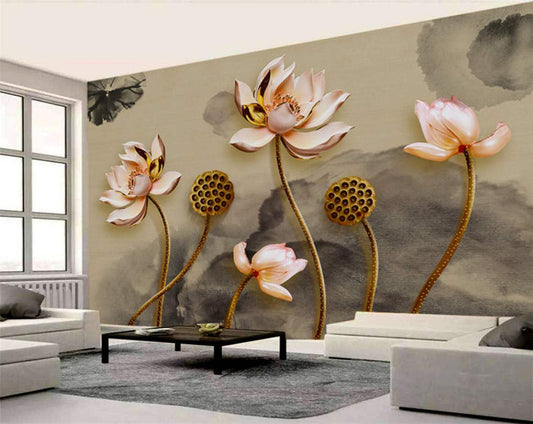 Serene Lotus Blossom Wallpaper Mural