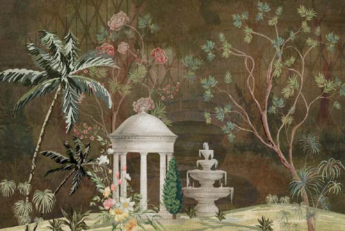 Serene Oasis Palm Grove & Gazebo Mural