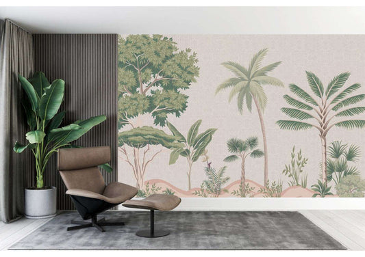 Serene Oasis Palm & Tree Wallpaper Mural