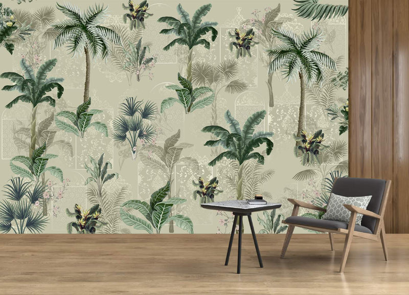 Serene Oasis Tropical Palm Paradise Wallpaper