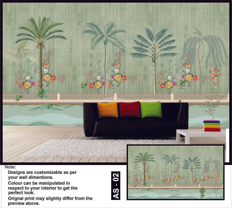 Serene Palm Oasis Wallpaper Mural