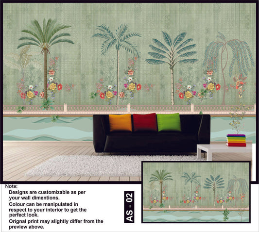 Serene Palm Oasis Wallpaper Mural