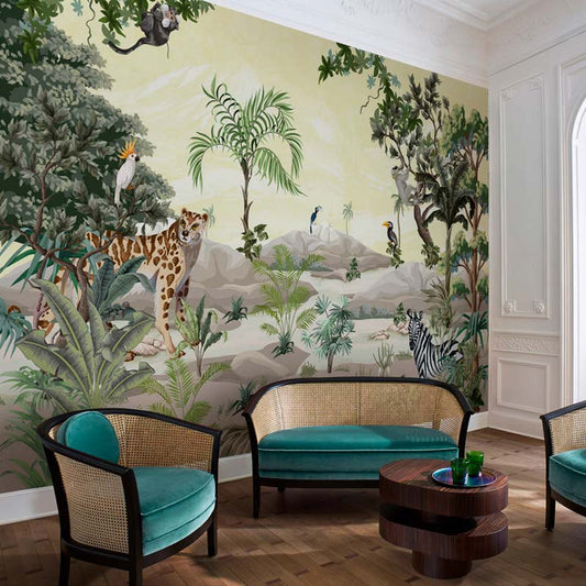 Serene Safari Tropical Wallpaper Mural