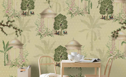 Serene Temple Gardens Wallpaper Mural