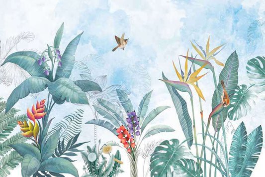 Serene Tropical Paradise Birdscape