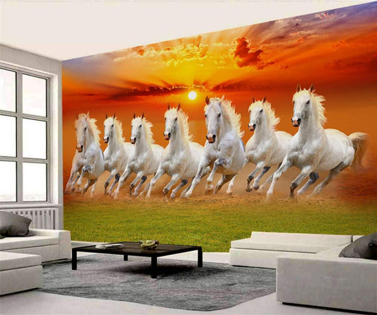 Sunset Gallop Seven White Horses