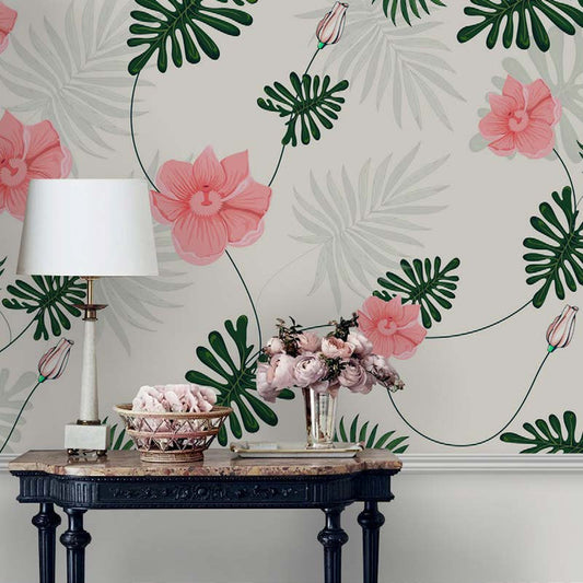 Tropical Bloom Elegance Wallpaper