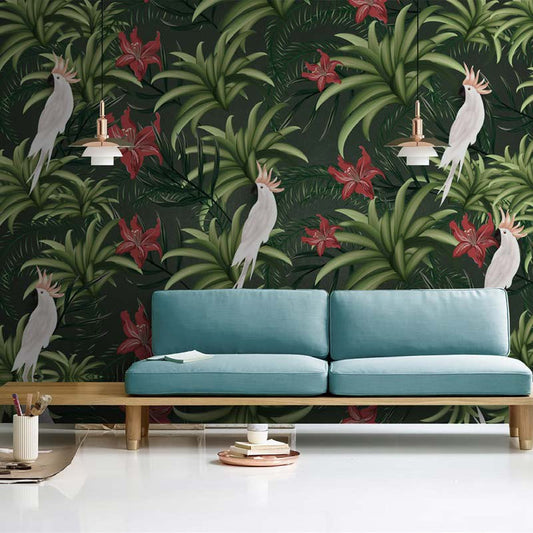 Tropical Cockatoo Paradise Wallpaper