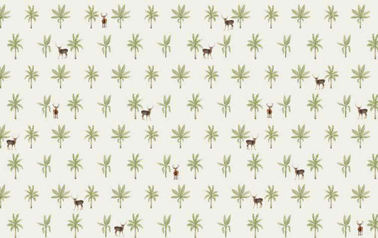 Tropical Deer Paradise Wallpaper