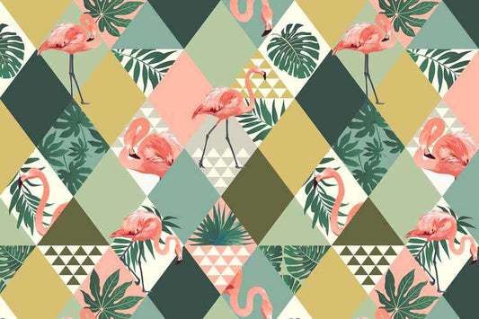 Tropical Flamingo Geometric Paradise