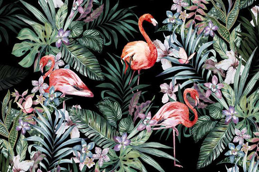 Tropical Flamingo Paradise Wallpaper
