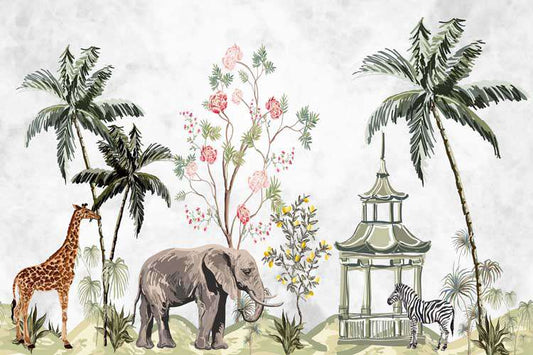 Tropical Oasis Elephants, Giraffes, and Zen