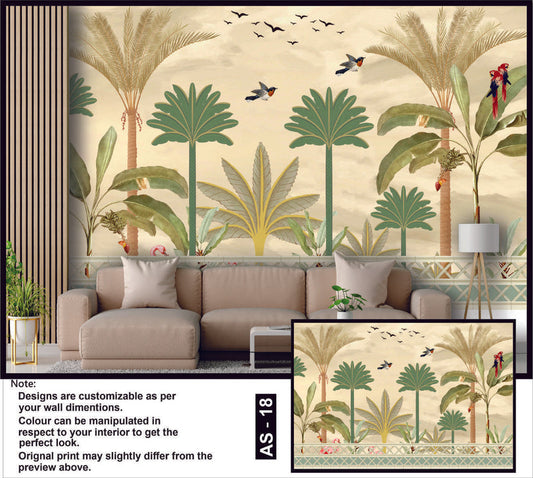 Tropical Paradise Palm Wallpaper Mural