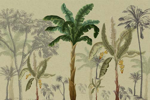 Tropical Paradise Vintage Palms Wallpaper