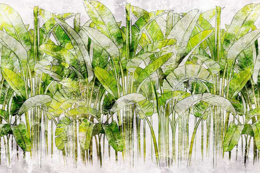 Tropical Paradise Watercolor Leaves Wallpaper