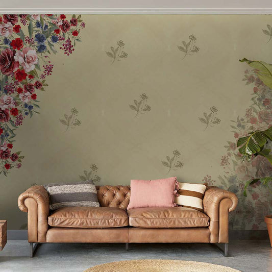 Vintage Rose Corner Wallpaper Mural