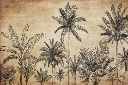 Vintage Tropical Paradise Sketch