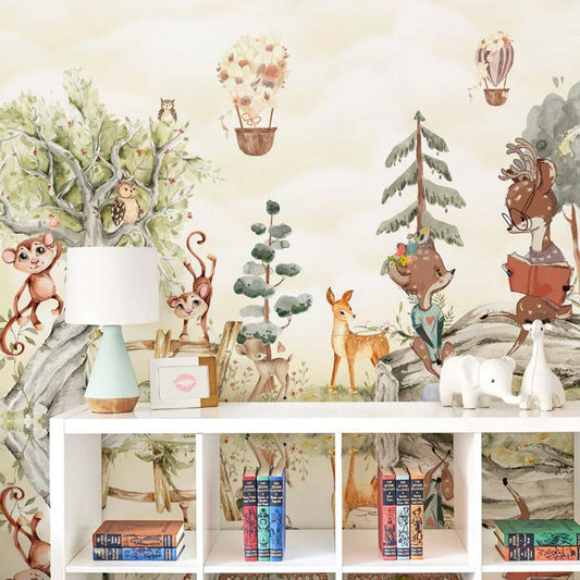 Whimsical Woodland Friends Wallpaper Mural
