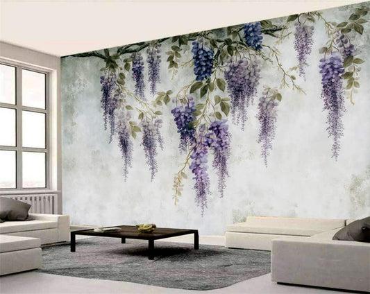 Whispering Wisteria Watercolor Wallpaper
